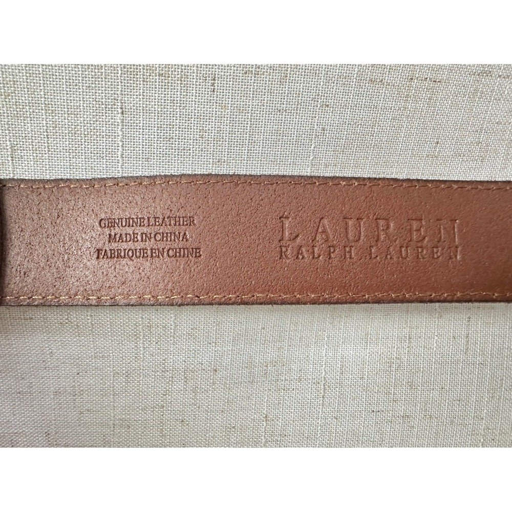 Lauren Ralph Lauren Brown Leather Equestrian Hook Buckle Waist Belt Womens S - Picture 7 of 13
